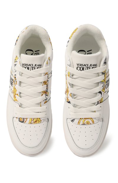 Кожаные кеды VERSACE JEANS COUTURE белого цвета по цене 22300 руб., арт. 74VA3SJ7/ZP208/35, фото 4 Кожаные кеды VERSACE JEANS COUTURE, арт. 74VA3SJ7/ZP208/35, фото 4