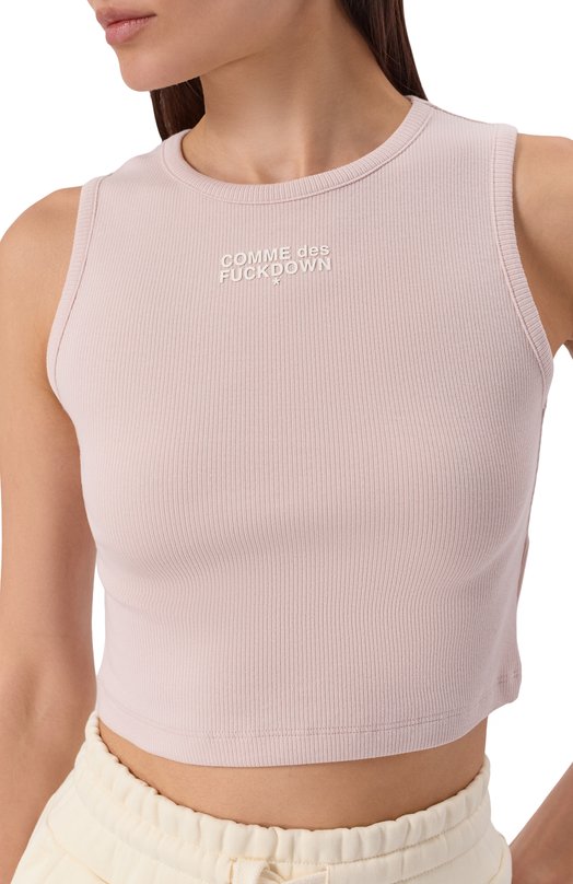 Хлопковая майка Comme des Fuckdown CFABW01600 Розовый  CFABW01600 Фото 5