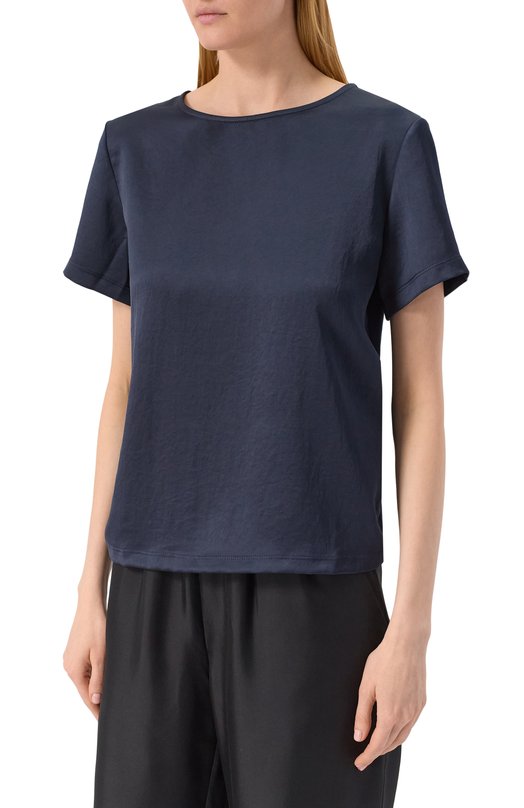 Атласный топ Weekend Max Mara AMBURG0 Синий  AMBURG0 Фото 3