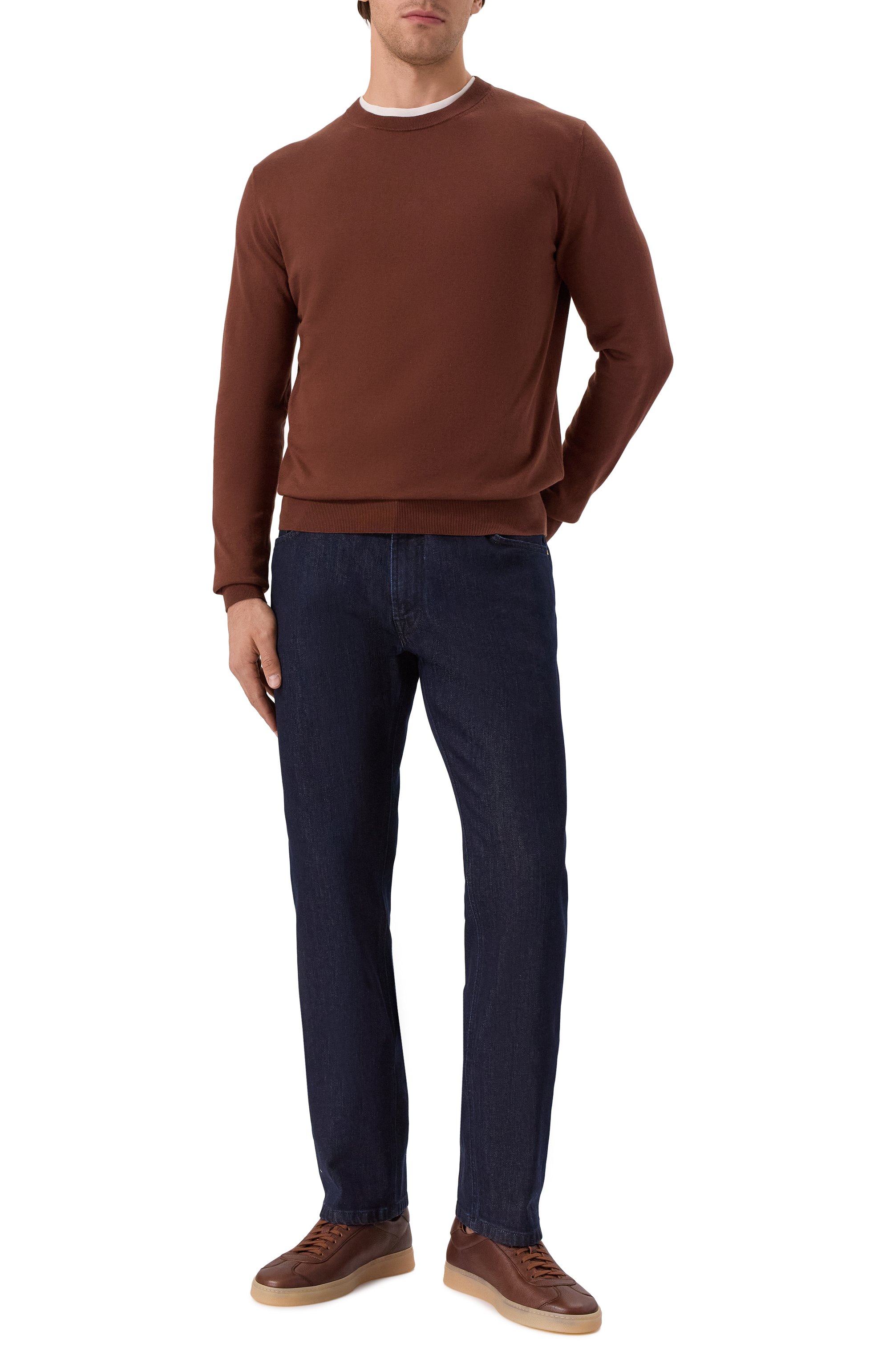 Кожаные кеды H`D`S`N BARACCO темно-коричневого цвета по цене 52500 руб., арт. STAR.C.3*, фото 2 Кожаные кеды H`D`S`N BARACCO, арт. STAR.C.3*, фото 2