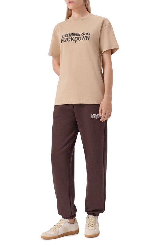 Хлопковая футболка Comme des Fuckdown CFABW01356 Бежевый  CFABW01356 Фото 2
