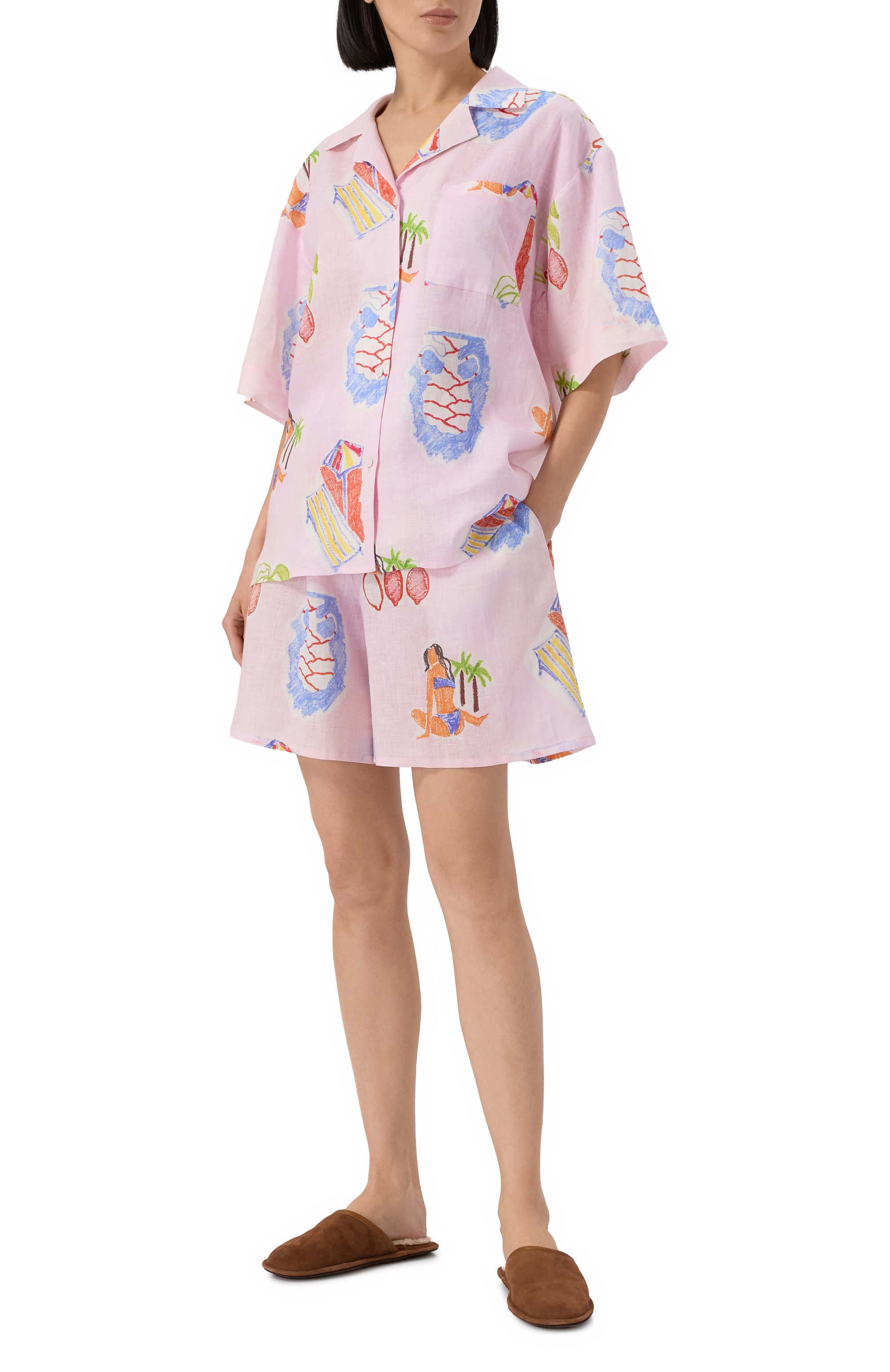 Льняная пижама ANY WOWZERS, арт. DMT02S-AMF-PINK, фото 2