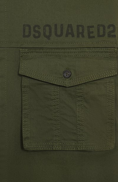 Хлопковая рубашка DSQUARED2 хаки цвета по цене 20900 руб., арт. DQ2775/D0ACB, фото 3 Хлопковая рубашка DSQUARED2, арт. DQ2775/D0ACB, фото 3