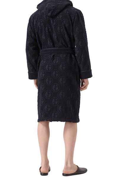 Хлопковый халат GIORGIO ARMANI темно-синего цвета по цене 68000 руб., арт. GM000829/AF16510, фото 4 Хлопковый халат GIORGIO ARMANI, арт. GM000829/AF16510, фото 4