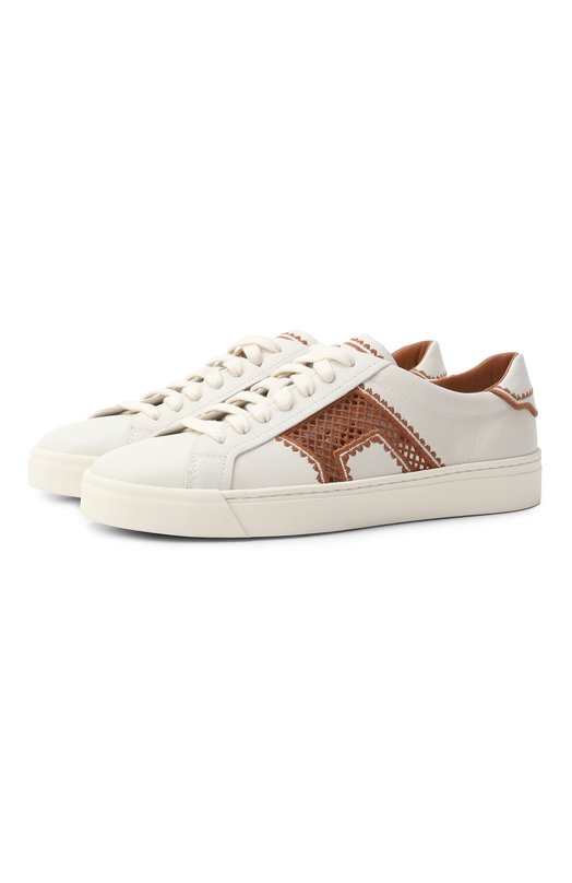 Кожаные кеды Santoni WBGG61346PNNTWIR Белый WBGG61346PNNTWIR