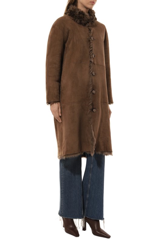 Двусторонняя дубленка из овчины Chaud Studio TIGRADOCOAT22 Коричневый  TIGRADOCOAT22 Фото 6