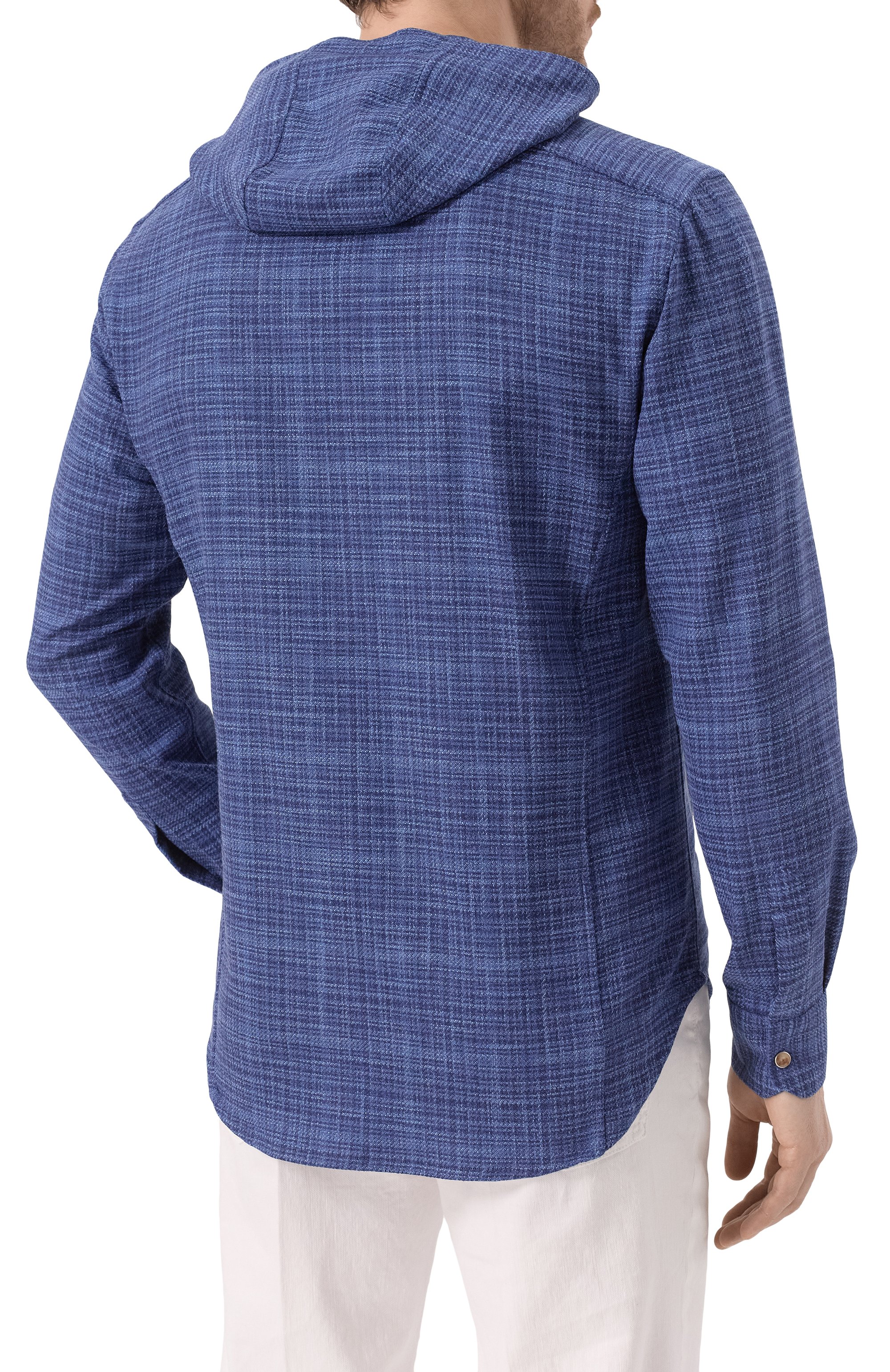 Рубашка из шерсти и шелка KITON синего цвета по цене 149000 руб., арт. UMCMARK0617E14, фото 4 Рубашка из шерсти и шелка KITON, арт. UMCMARK0617E14, фото 4