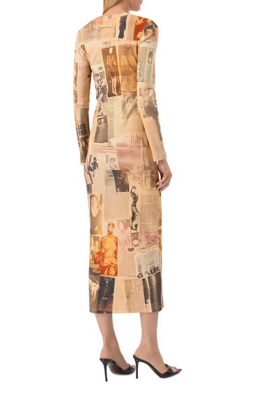 Хлопковое платье Jean Paul Gaultier 26/01-W-DR104/J026P Бежевый  26/01-W-DR104/J026P Фото 3