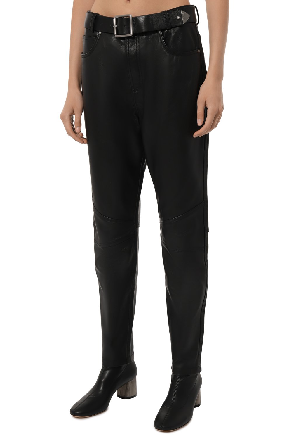 Кожаные брюки PINKO черного цвета по цене 52900 руб., арт. 103896/A21L, фото 3 Кожаные брюки PINKO, арт. 103896/A21L, фото 3