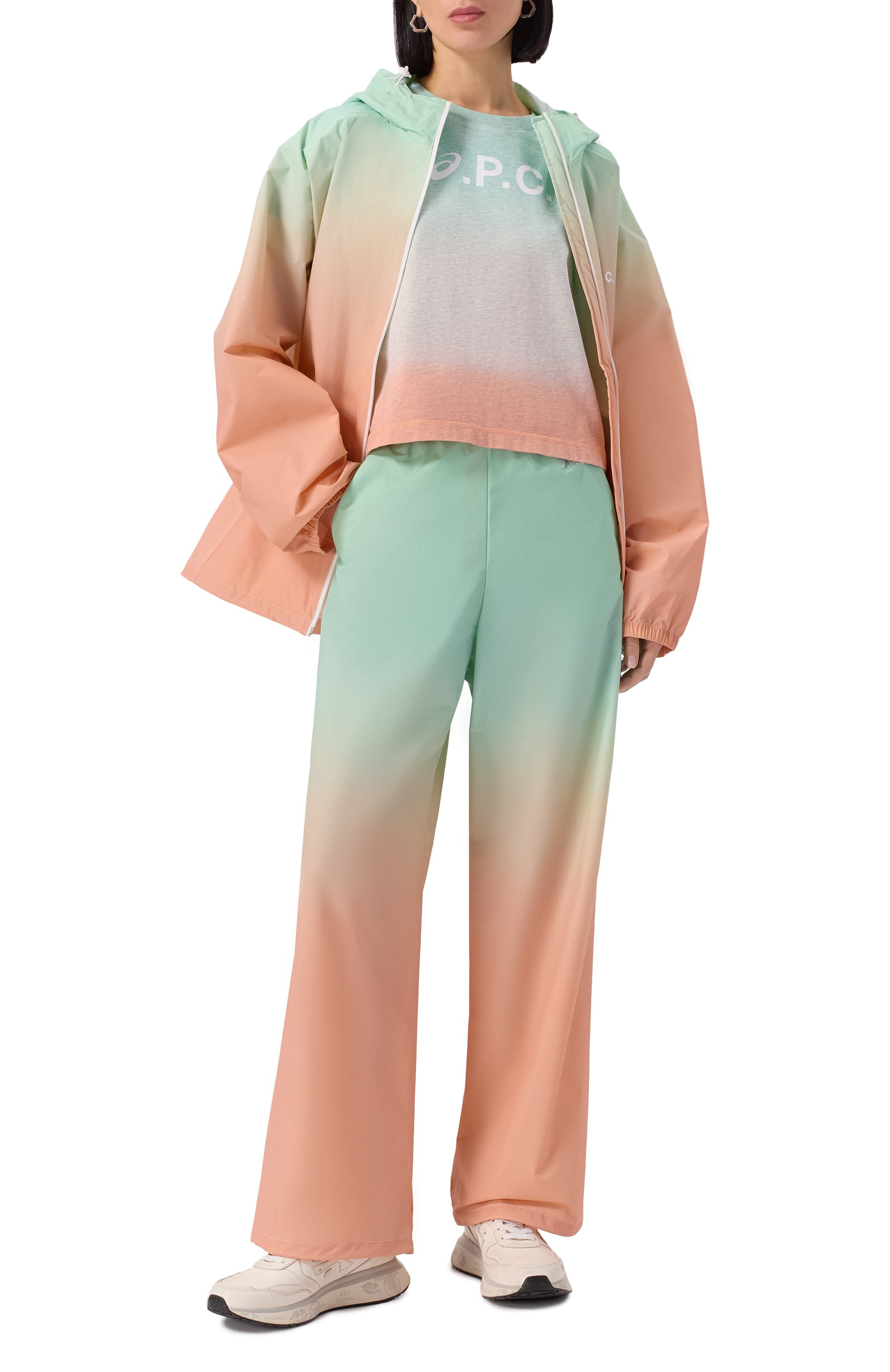 Хлопковая футболка a.p.c. x asics A.P.C., арт. C0EAV-F26482, фото 2