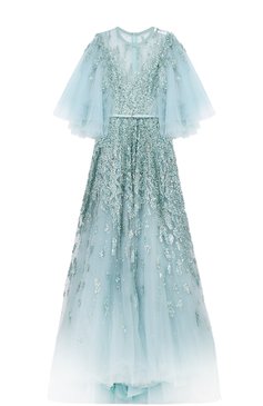 Многослойное платье с подолом и декоративной отделкой пайетками ELIE SAAB, арт. 8459, фото 1