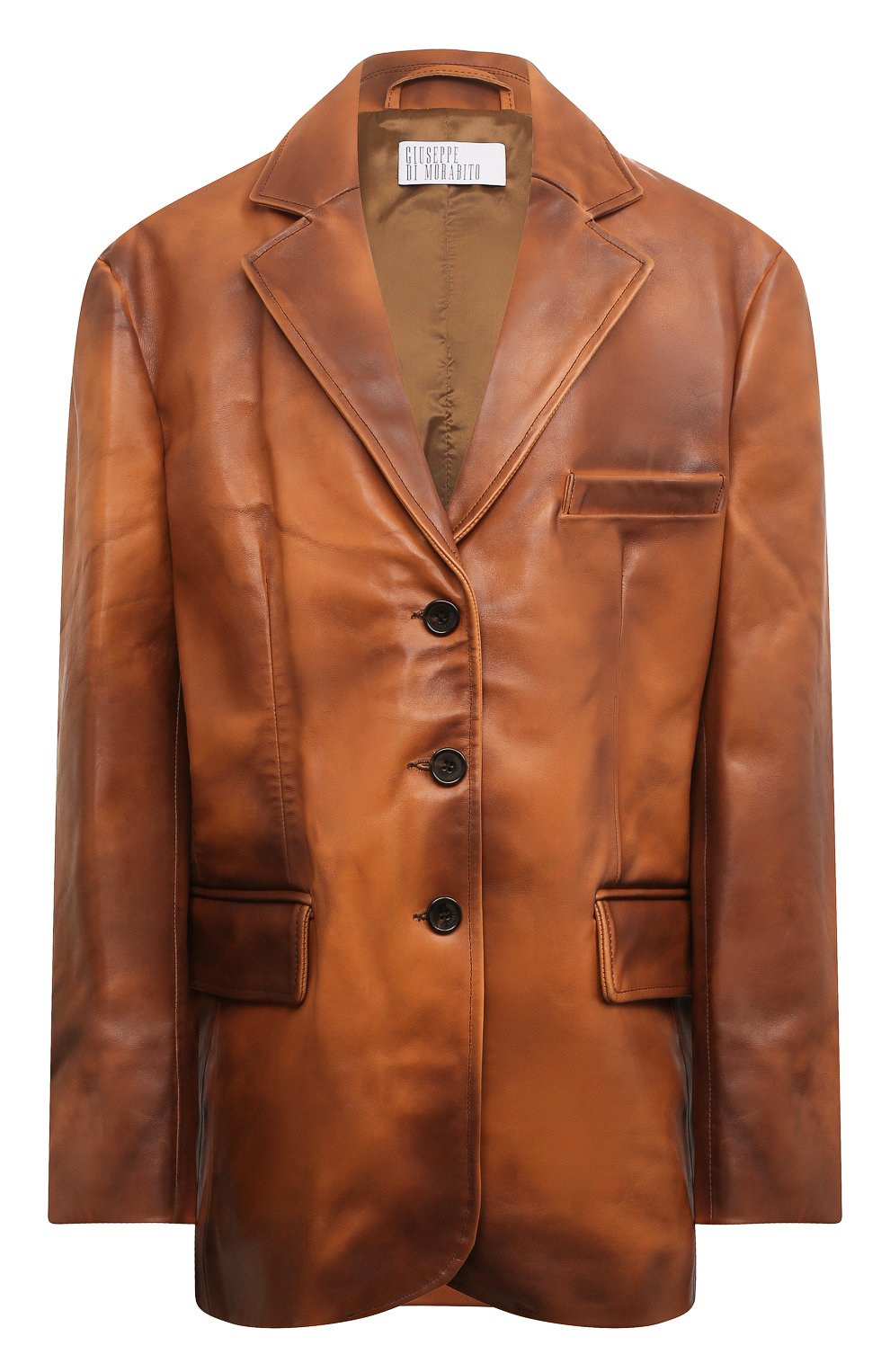 Кожаный жакет GIUSEPPE DI MORABITO коричневого цвета по цене 185000 руб., арт. 03PFJA103P 03339, фото 1 Кожаный жакет GIUSEPPE DI MORABITO, арт. 03PFJA103P 03339, фото 1