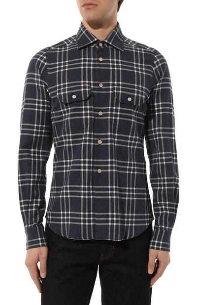 Хлопковая рубашка KITON, арт. UCWMH0864902, фото 3