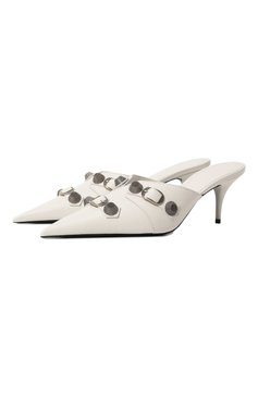 Женские кожаные мюли cagole 70 BALENCIAGA белого цвета, арт. 714253/WAD4E | Фото 1 (Материал внутренний: Натуральная кожа; Драгоценные камни: Проставлено; Материал сплава: Проставлено; Каблук высота: Высокий; Подошва: Плоская; Каблук тип: Шпилька; Материал внешний: Натуральная кожа)