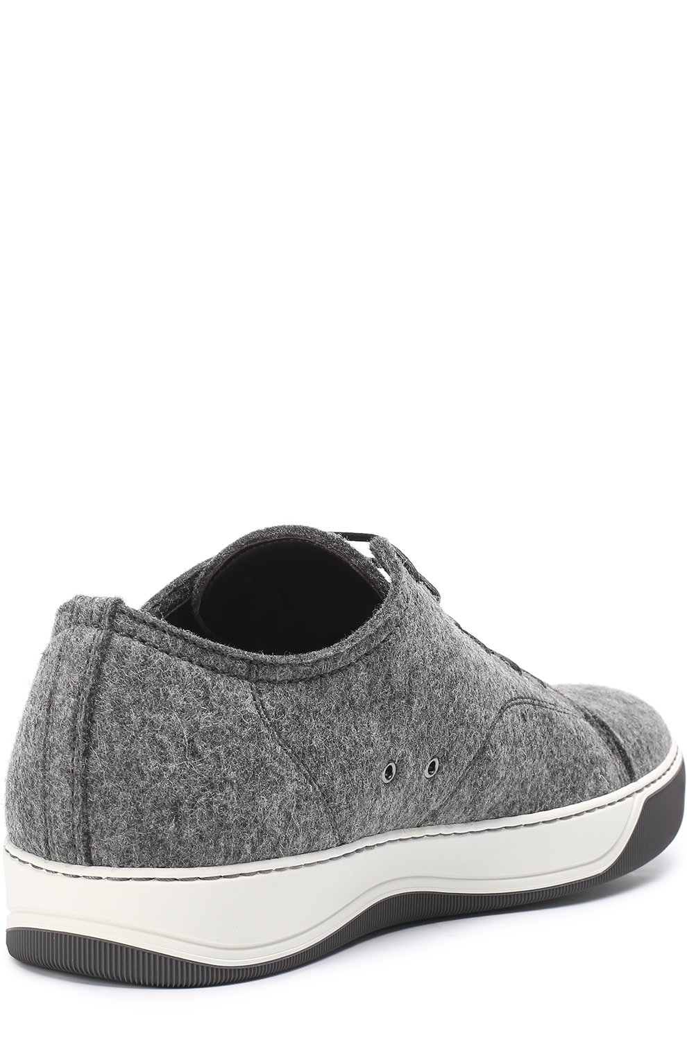 Шерстяные кеды на шнуровке LANVIN серого цвета по цене 47900 руб., арт. FM-SKDBB2-JASP-A17, фото 4 Шерстяные кеды на шнуровке LANVIN, арт. FM-SKDBB2-JASP-A17, фото 4