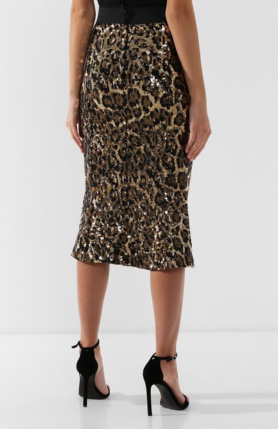 Юбка с пайетками DOLCE & GABBANA золотого цвета по цене 140500 руб., арт. F4BITT/FLSCN, фото 4 Юбка с пайетками DOLCE & GABBANA, арт. F4BITT/FLSCN, фото 4