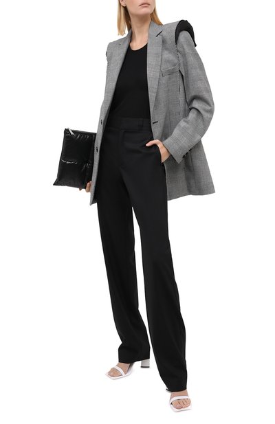 Шерстяной жакет VETEMENTS серого цвета по цене 217500 руб., арт. WAH21JA021 1208/BLACK/WHITE CHECK, фото 2 Шерстяной жакет VETEMENTS, арт. WAH21JA021 1208/BLACK/WHITE CHECK, фото 2