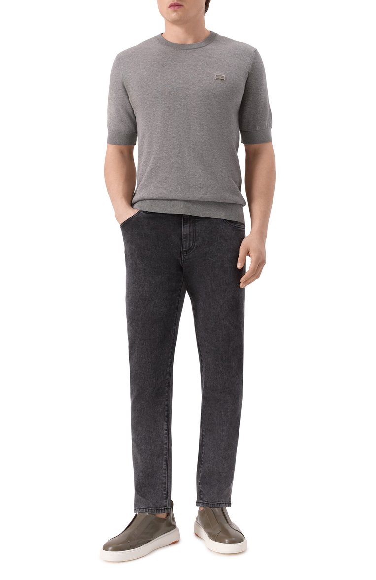 Мужские джинсы slim DOLCE & GABBANA темно-серого цвета, арт. GY07CD/G8MI6 | Фото 2 (Длина (брюки, джинсы): Стандартные; Материал внешний: Хлопок, Деним; Стили: Повседневный; Кросс-КТ: Деним; Силуэт М (брюки): Прямые; Размерность: Идёт в размер; Автоматизация ТО: Проставлено; Автоматиза�ция состава: Проставлено)