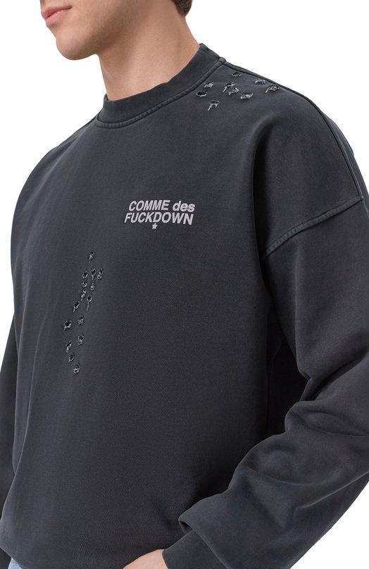 Хлопковый свитшот Comme des Fuckdown CFABM01990 Чёрный  CFABM01990 Фото 5