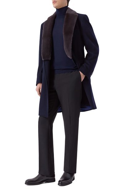 Кашемировое пальто с воротником из бобра STEFANO RICCI, арт. M1ZF992C10/C060HC, фото 2