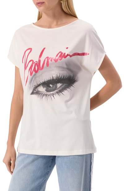 Футболка из лиоцелла и хлопка BALMAIN, арт. EF0EG012/GE84, фото 3