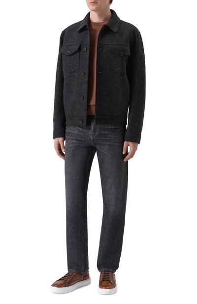 Мужские кожаные кеды foley BLU BARRETT, арт. F0LEY-14161.2/C0RAL