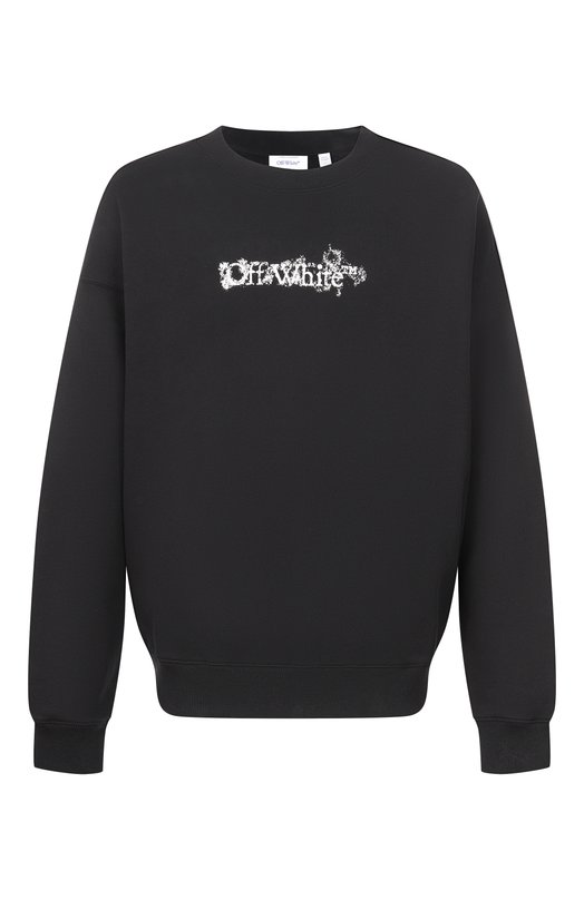 Хлопковый свитшот Off-White 0MBA054S26FLE002 Чёрный 0MBA054S26FLE002