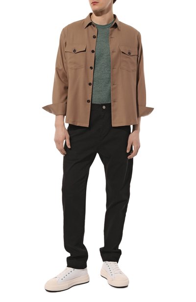 Футболка изо льна и шелка IL BORGO CASHMERE зеленого цвета по цене 48900 руб., арт. MS54-735-02G0, фото 2 Футболка изо льна и шелка IL BORGO CASHMERE, арт. MS54-735-02G0, фото 2