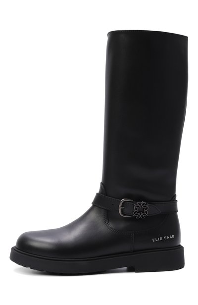 Кожаные сапоги ELIE SAAB JUNIOR черного цвета по цене 58650 руб., арт. 82092/VAR1, фото 2 Кожаные сапоги ELIE SAAB JUNIOR, арт. 82092/VAR1, фото 2