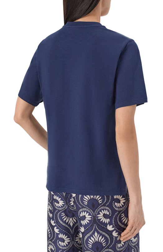 Хлопковая футболка Weekend Max Mara WKDVENAC0 Синий  WKDVENAC0 Фото 4