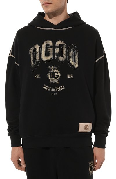 Хлопковое худи DOLCE & GABBANA черного цвета по цене 77700 руб., арт. G9AJAT/G7NQC, фото 3 Хлопковое худи DOLCE & GABBANA, арт. G9AJAT/G7NQC, фото 3