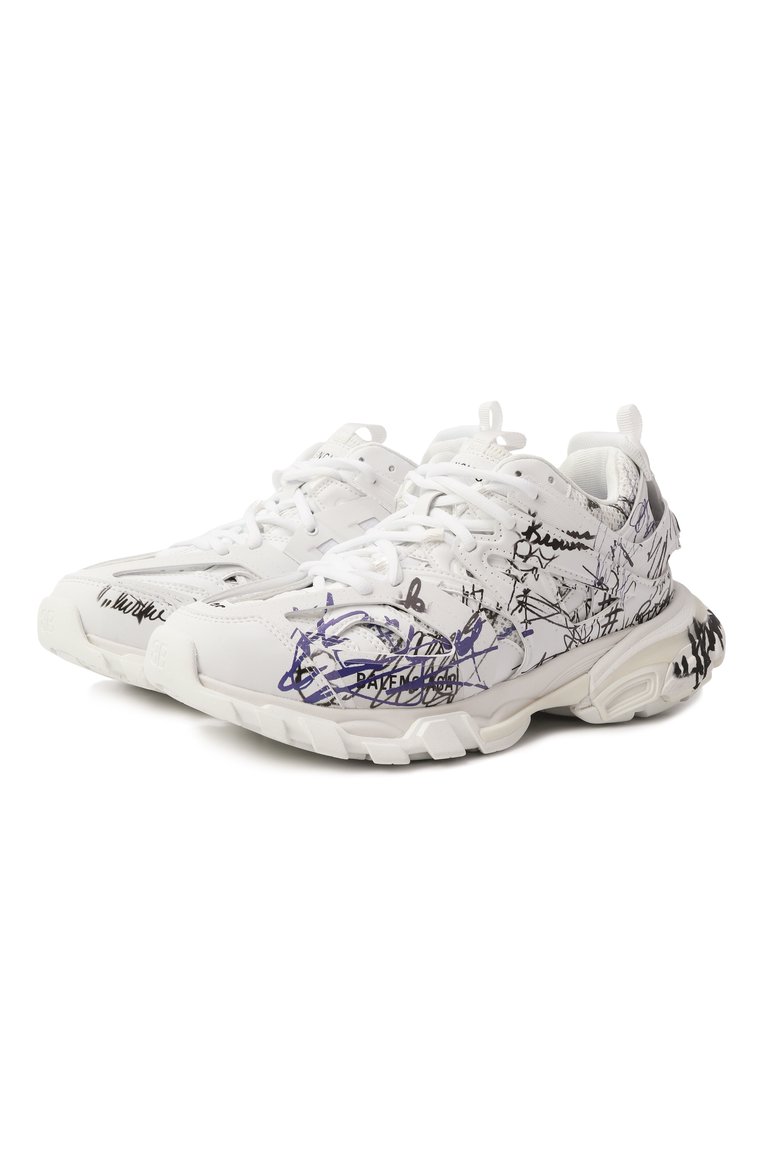 Женские текстильные кроссовки track BALENCIAGA белого цвета, арт. 542436/WTKAU | Фото 1 (Материал внутренний: Текстиль; Автоматизация состава: Проставлено; Автоматизация ТО: Проставлено; Подошва: Платформа; Материал внешний: Текстиль; Кросс-КТ: Низкие; Стили: Кэжуэл; Материал утеплителя: Без утеплителя)
