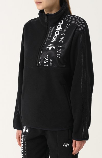 Свитер с воротником-стойкой на молнии ADIDAS ORIGINALS BY ALEXANDER WANG черного цвета по цене 22950 руб., арт. CV5249/W, фото 3 Свитер с воротником-стойкой на молнии ADIDAS ORIGINALS BY ALEXANDER WANG, арт. CV5249/W, фото 3