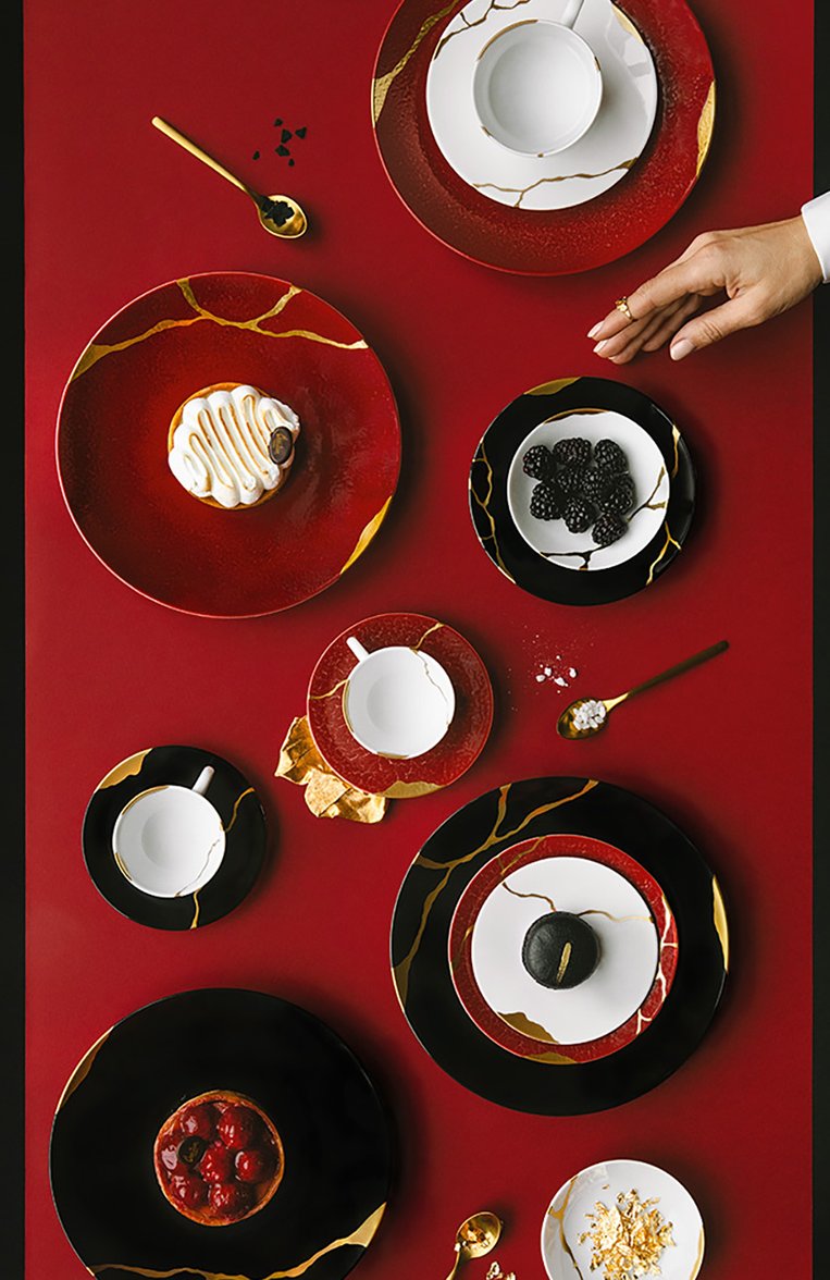 Чайная чашка с блюдцем kintsugi charbon BERNARDAUD черного цвета, арт. 1976/91 | Фото 3 (Региональные ограничения белый список (Axapta Mercury): Не проставлено; Нос: Не проставлено; Ограничения доставки: fragile-2)
