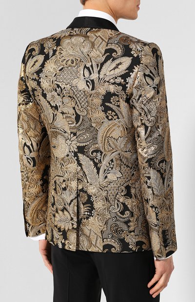 Однобортный пиджак DOLCE & GABBANA золотого цвета по цене 382500 руб., арт. G2JP9T/HJMAH, фото 4 Однобортный пиджак DOLCE & GABBANA, арт. G2JP9T/HJMAH, фото 4