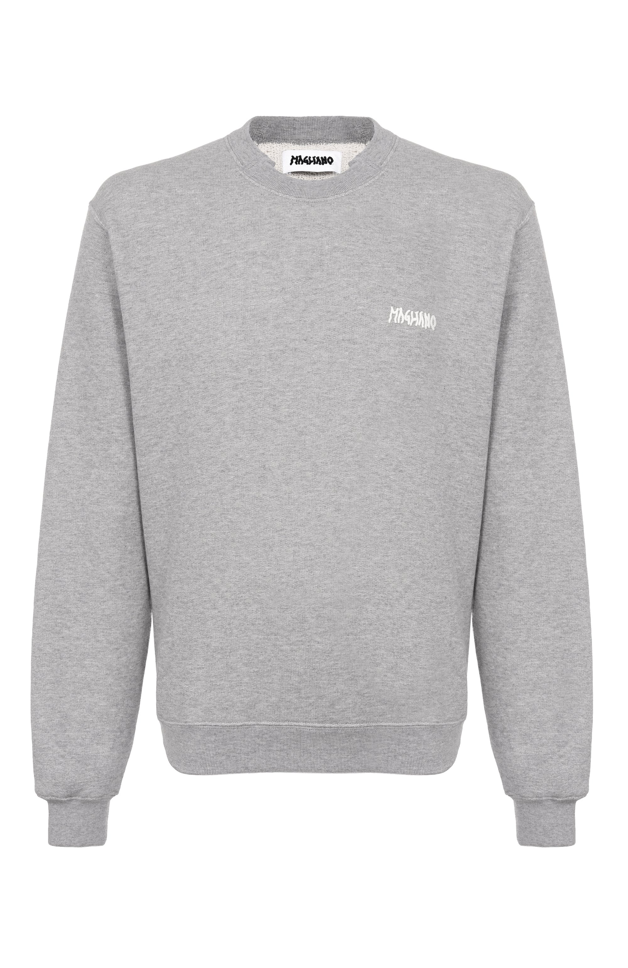 Хлопковый свитшот MAGLIANO серого цвета по цене 51300 руб., арт. MGSS26ST02012, фото 1 Хлопковый свитшот MAGLIANO, арт. MGSS26ST02012, фото 1