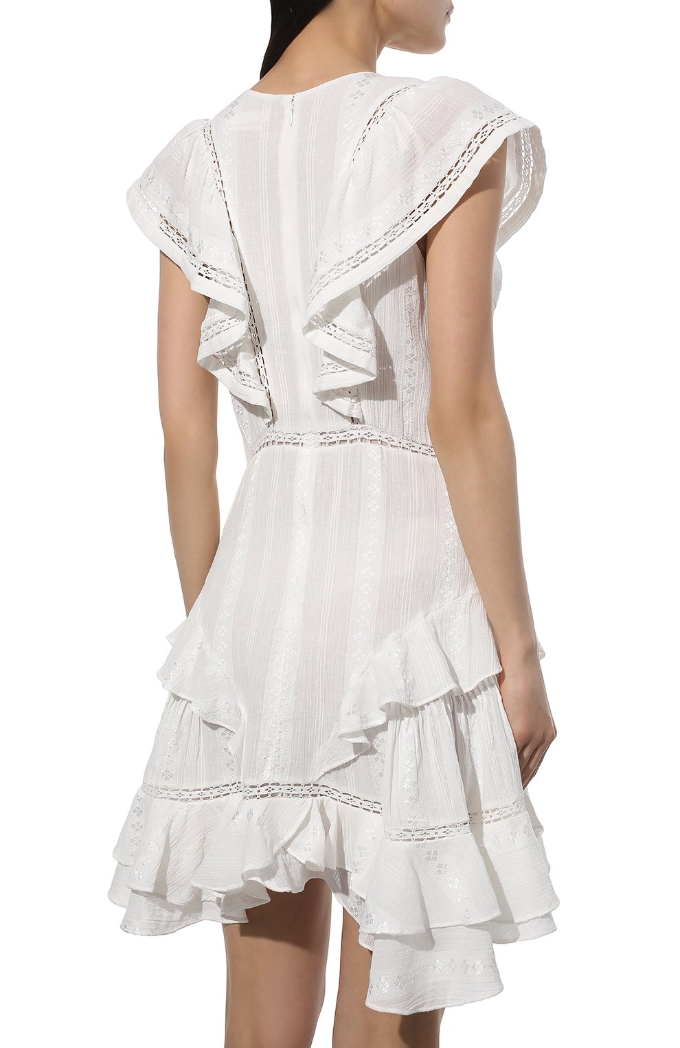 Платье из хлопка и вискозы ISABEL MARANT ETOILE белого цвета по цене 57550 руб., арт. R02126-22P037E/JAUDREY, фото 4 Платье из хлопка и вискозы ISABEL MARANT ETOILE, арт. R02126-22P037E/JAUDREY, фото 4