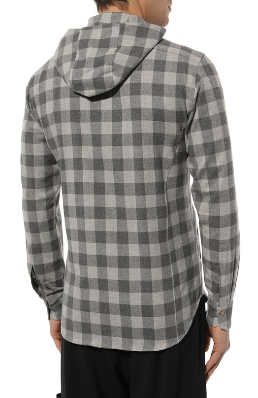 Хлопковая рубашка Kiton UMCMARH0864501 Серый  UMCMARH0864501 Фото 4
