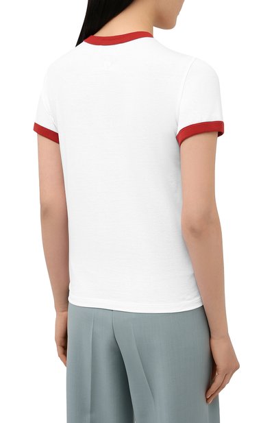 Хлопковая футболка LANVIN белого цвета по цене 26500 руб., арт. RW-T0688J-JR54-P21, фото 4 Хлопковая футболка LANVIN, арт. RW-T0688J-JR54-P21, фото 4