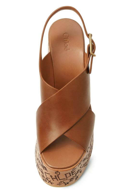 Кожаные босоножки Maxime Chloé CHC24A02YLU Коричневый  CHC24A02YLU Фото 6