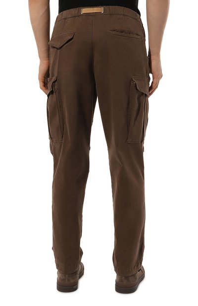 Хлопковые брюки-карго WHITE SAND коричневого цвета по цене 24350 руб., арт. 24WSU69 5, фото 4 Хлопковые брюки-карго WHITE SAND, арт. 24WSU69 5, фото 4