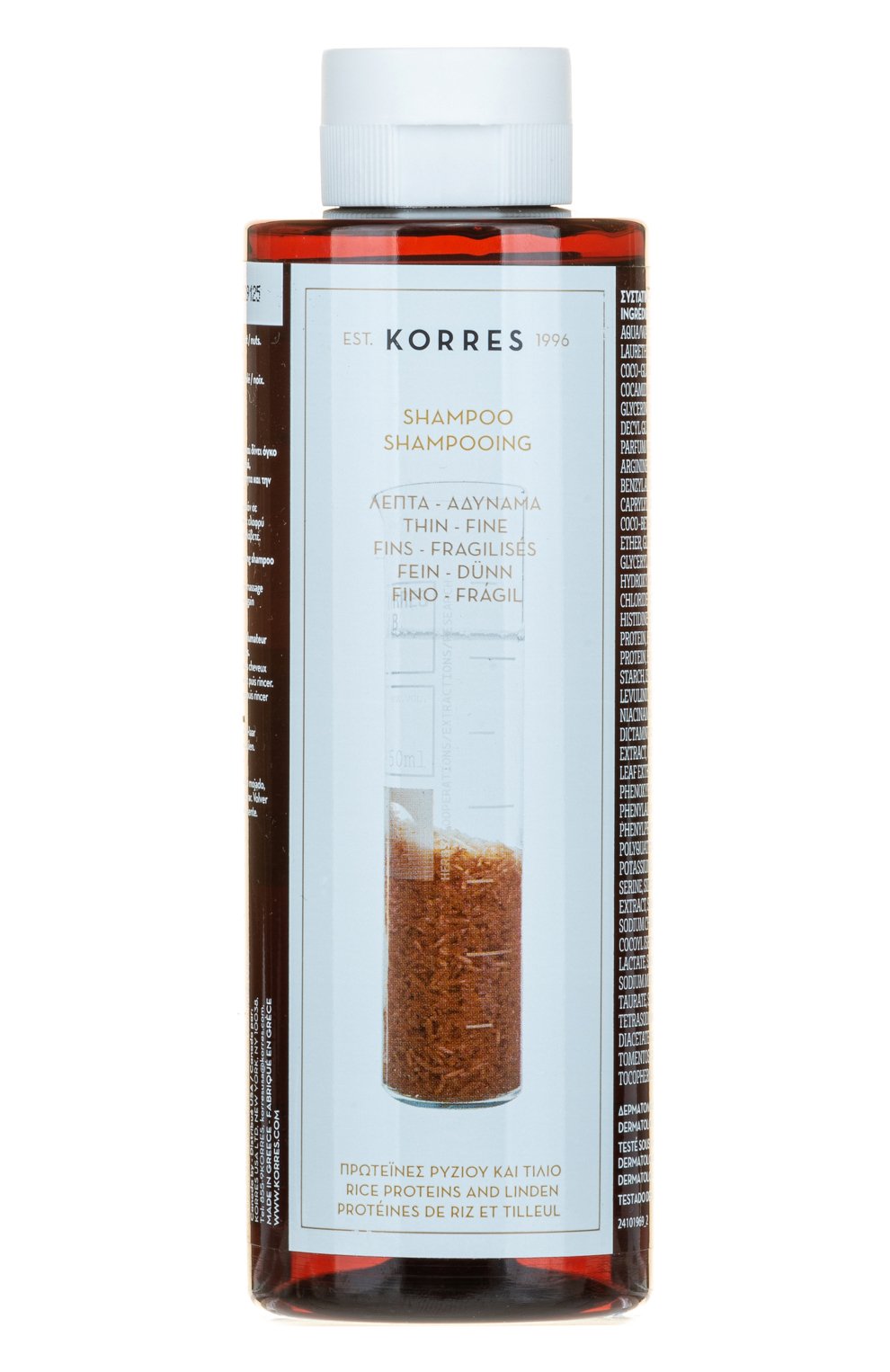 Шампунь с протеинами риса и липой (250ml) KORRES бесцветного цвета по цене 1990 руб., арт. 5203069040498, фото 1 Шампунь с протеинами риса и липой (250ml) KORRES, арт. 5203069040498, фото 1