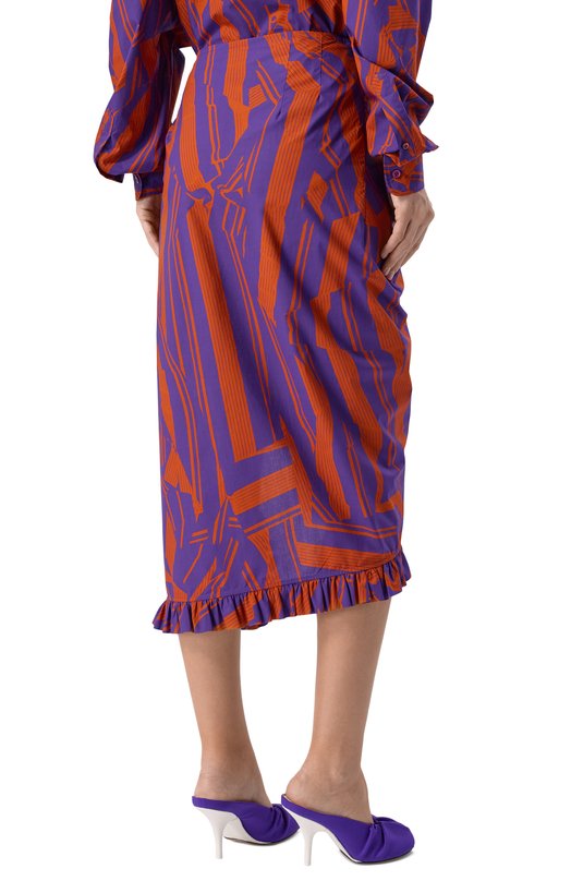 Хлопковая юбка Dries Van Noten 130813/3003 Разноцветный  130813/3003 Фото 4