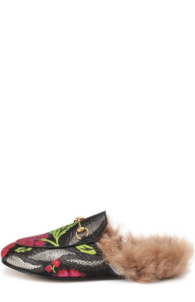 Сабо princetown из текстиля с цветочной вышивкой GUCCI, арт. 454613/K6220, фото 2