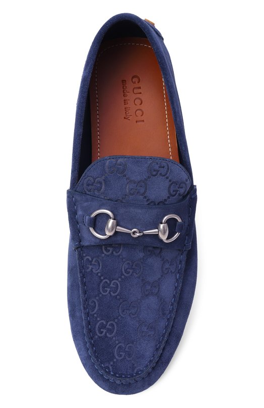 Замшевые мокасины Gucci 795279/AADWB Синий  795279/AADWB Фото 6