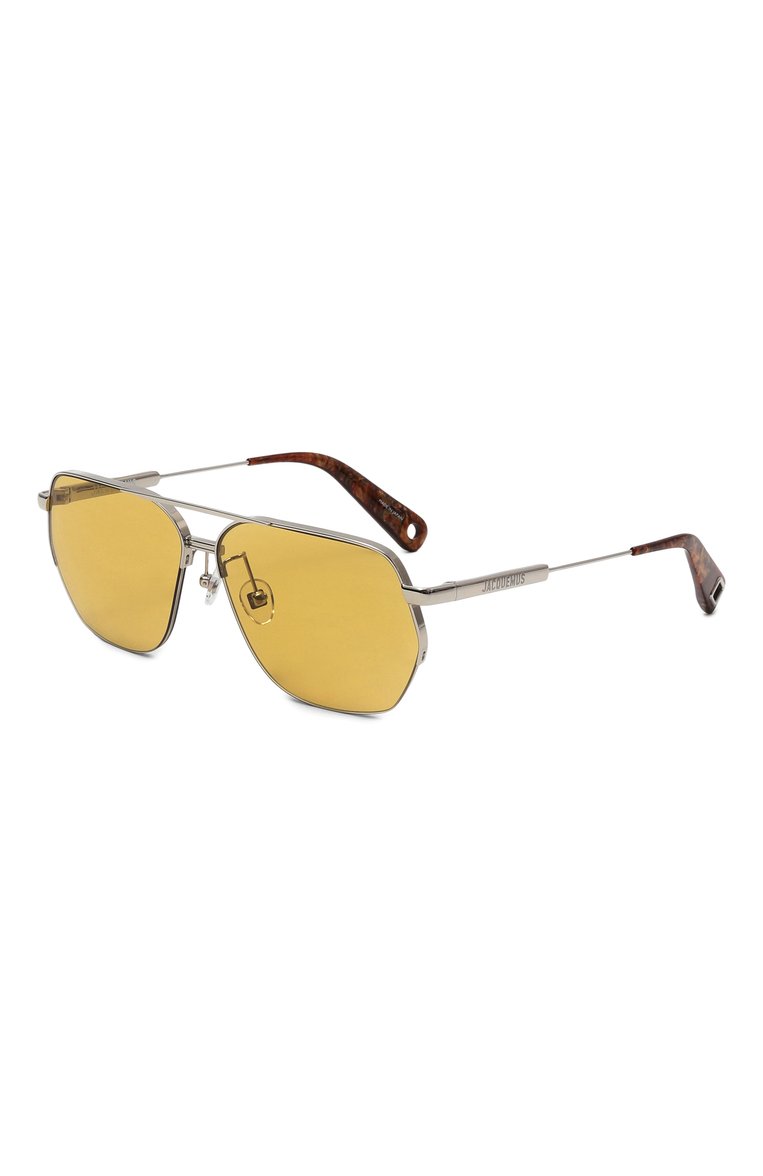Мужские солнцезащитные очки JACQUEMUS желтого цвета, арт. JAC67 C3SUN | Фото 1 (Тип очков: С/з; Материал: Металл; Кросс-КТ: С/з-унисекс; Очки форма: Авиаторы; Оптика Гендер: оптика-унисекс)