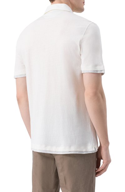 Поло изо льна и хлопка BRUNELLO CUCINELLI, арт. MW8353966, фото 4