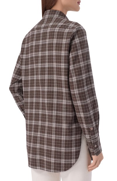 Хлопковая рубашка KITON коричневого цвета по цене 114000 руб., арт. D52445H09062, фото 4 Хлопковая рубашка KITON, арт. D52445H09062, фото 4