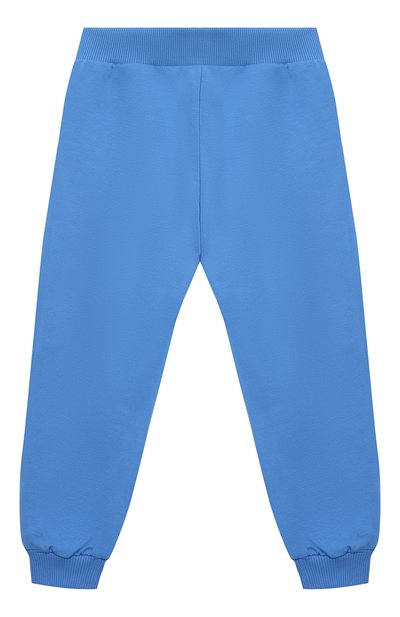 Хлопковые джоггеры MOSCHINO синего цвета по цене 8710 руб., арт. HMP03L/LDA27/4A-8A, фото 2 Хлопковые джоггеры MOSCHINO, арт. HMP03L/LDA27/4A-8A, фото 2