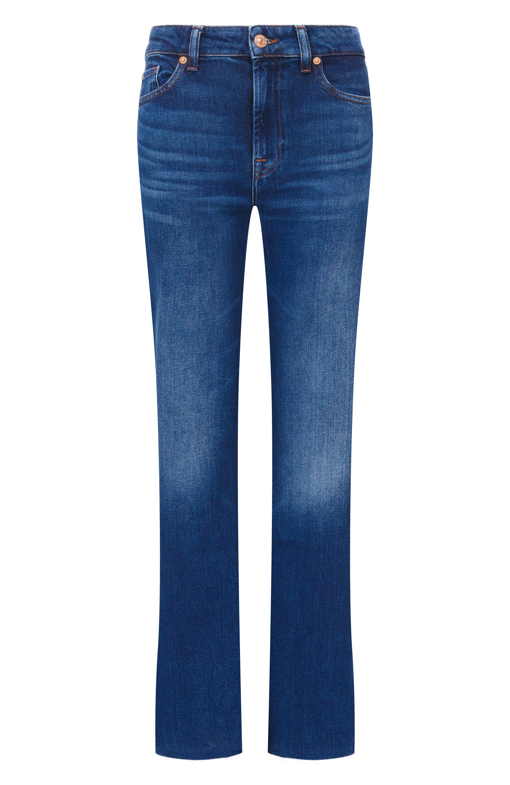 Джинсы the leggy bootcut 7 FOR ALL MANKIND синего цвета по цене 31900 руб., арт. 7U4X0G98-301, фото 1 Джинсы the leggy bootcut 7 FOR ALL MANKIND, арт. 7U4X0G98-301, фото 1